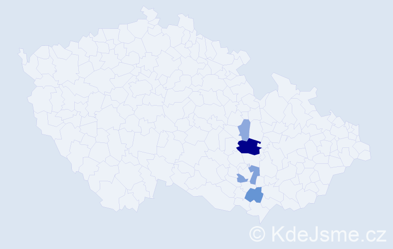 Příjmení: 'Folerová', počet výskytů 14 v celé ČR
