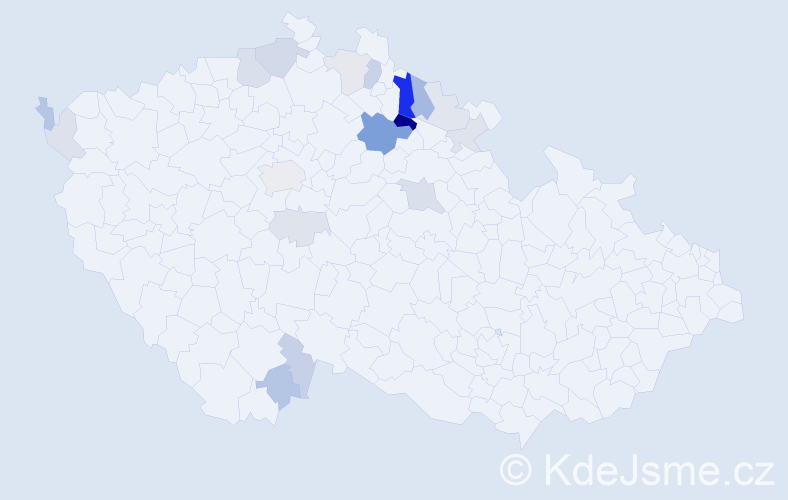 Příjmení: 'Povr', počet výskytů 41 v celé ČR