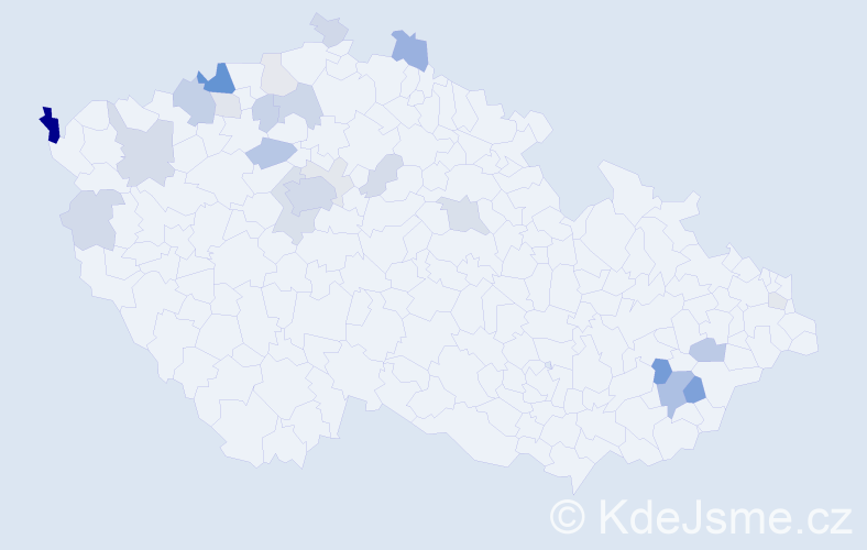 Příjmení: 'Balšán', počet výskytů 68 v celé ČR
