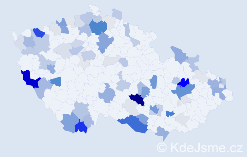Příjmení: 'Hammer', počet výskytů 279 v celé ČR