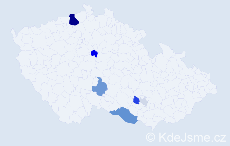 Příjmení: 'Vaibarová', počet výskytů 12 v celé ČR
