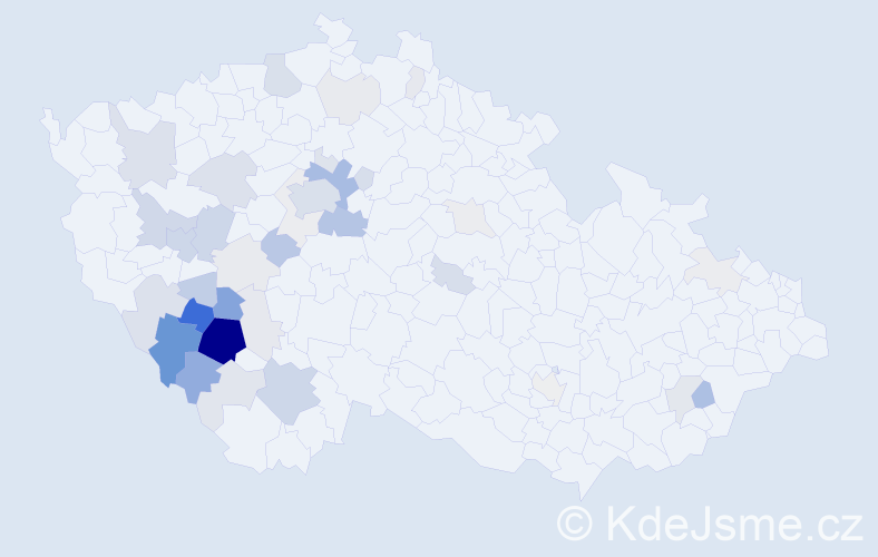 Příjmení: 'Rejšek', počet výskytů 155 v celé ČR