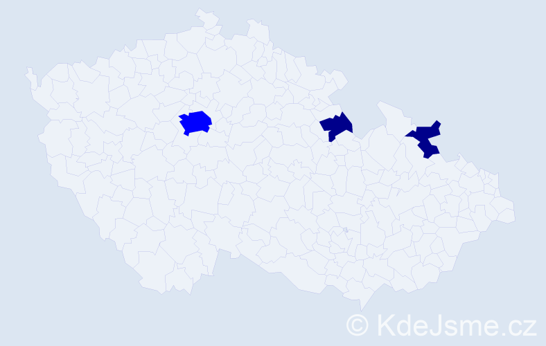 Příjmení: 'Zakálová', počet výskytů 5 v celé ČR
