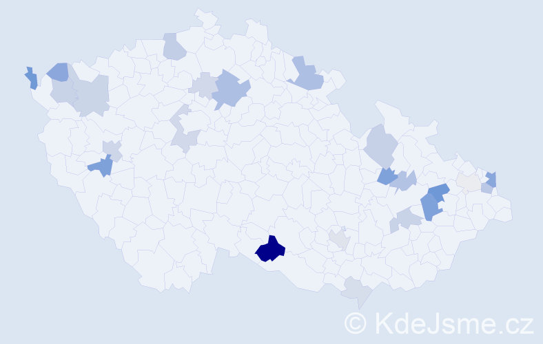 Příjmení: 'Karika', počet výskytů 58 v celé ČR