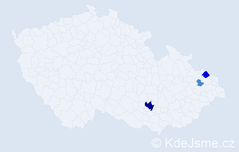 Příjmení: 'Hošická', počet výskytů 16 v celé ČR
