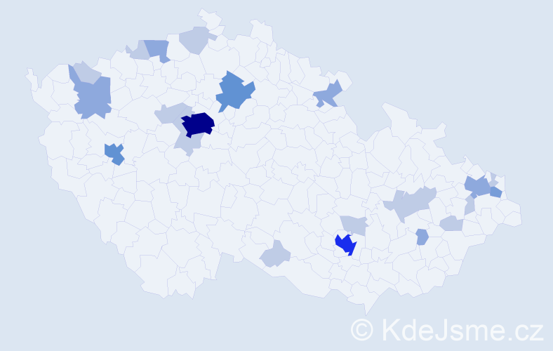 Příjmení: 'Martinez', počet výskytů 49 v celé ČR