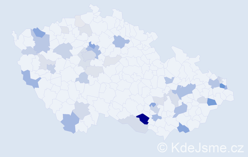 Příjmení: 'Šimša', počet výskytů 139 v celé ČR