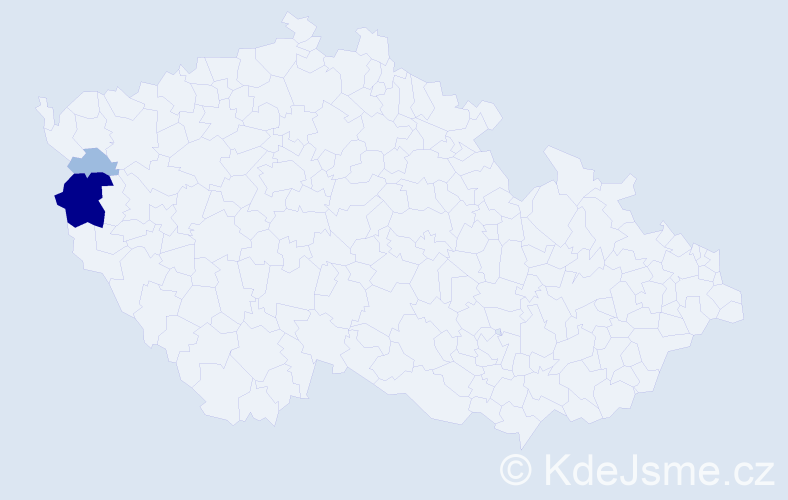 Příjmení: 'Viličko', počet výskytů 5 v celé ČR