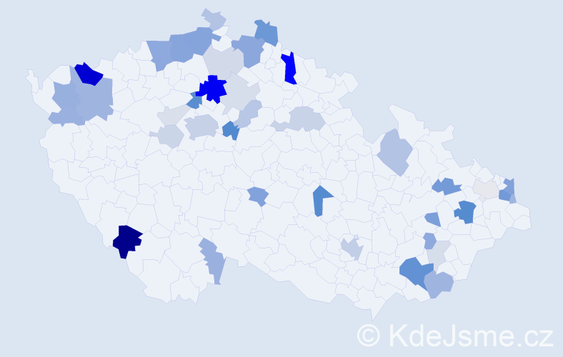 Příjmení: 'Máček', počet výskytů 117 v celé ČR