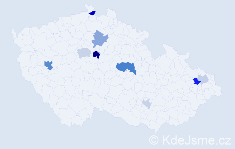 Příjmení: 'Jimenez', počet výskytů 14 v celé ČR