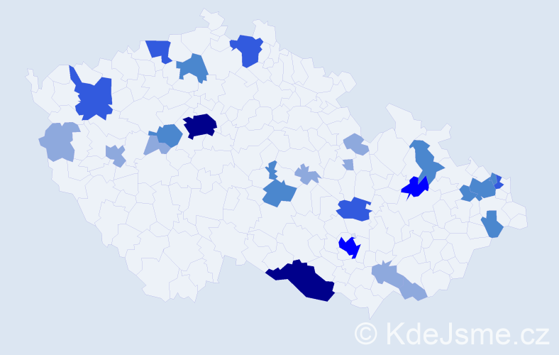 Příjmení: 'Mičko', počet výskytů 57 v celé ČR