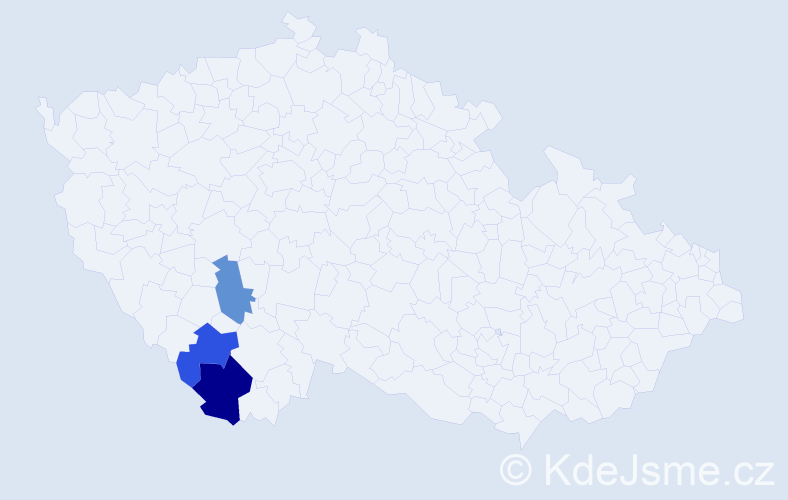 Příjmení: 'Sfferle', počet výskytů 4 v celé ČR