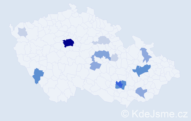 Příjmení: 'Tonner', počet výskytů 46 v celé ČR