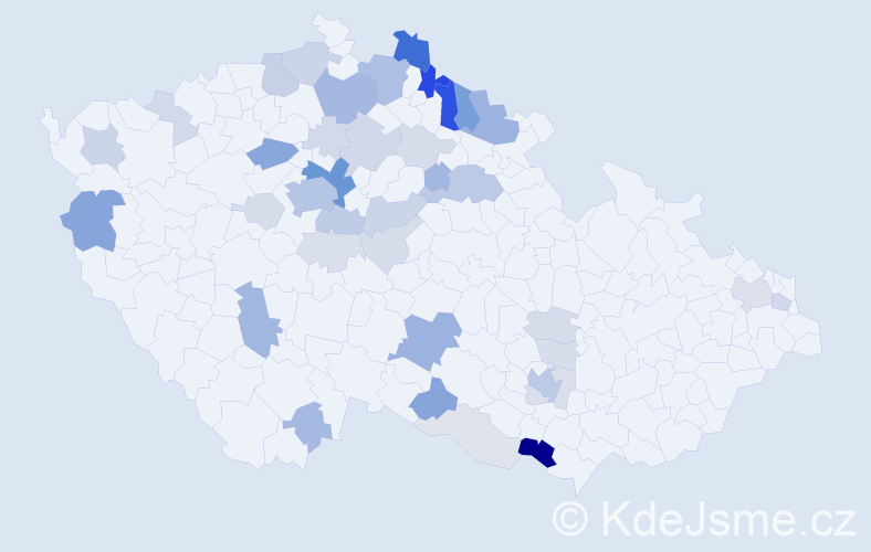 Příjmení: 'Lauer', počet výskytů 136 v celé ČR