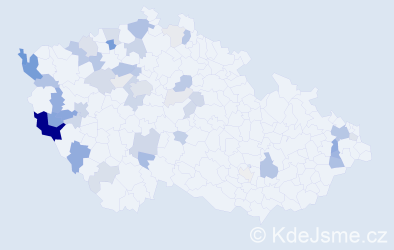 Příjmení: 'Kapicová', počet výskytů 158 v celé ČR