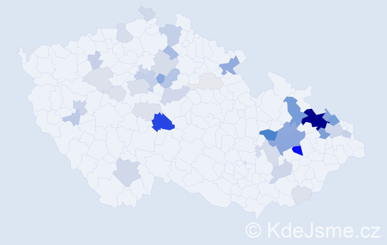 Příjmení: 'Hanel', počet výskytů 145 v celé ČR