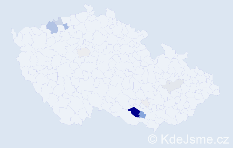 Příjmení: 'Bohdanská', počet výskytů 18 v celé ČR