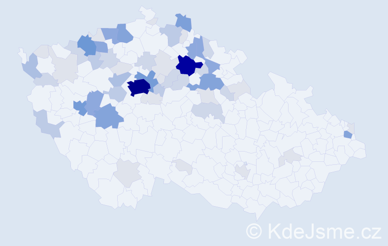 Příjmení: 'Vohnoutová', počet výskytů 211 v celé ČR