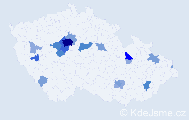 Příjmení: 'Hasák', počet výskytů 49 v celé ČR