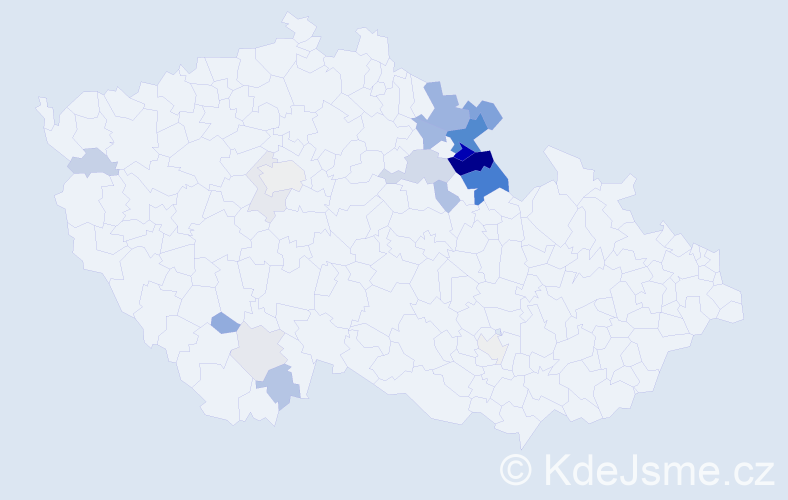 Příjmení: 'Effenberková', počet výskytů 57 v celé ČR