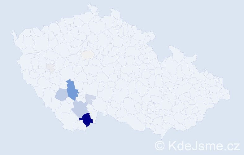 Příjmení: 'Kápl', počet výskytů 74 v celé ČR