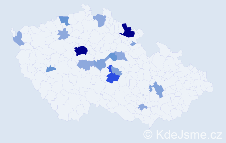 Příjmení: 'Krejdl', počet výskytů 44 v celé ČR
