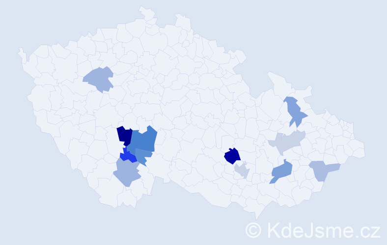 Příjmení: 'Permedlová', počet výskytů 21 v celé ČR