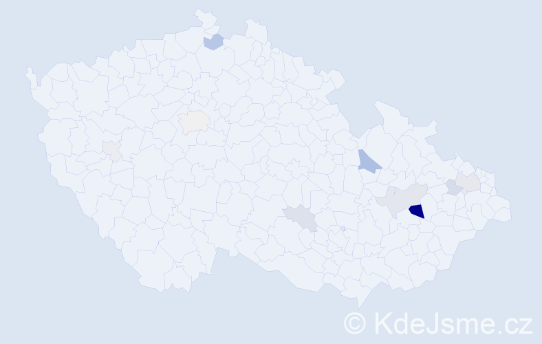 Příjmení: 'Kreutz', počet výskytů 25 v celé ČR