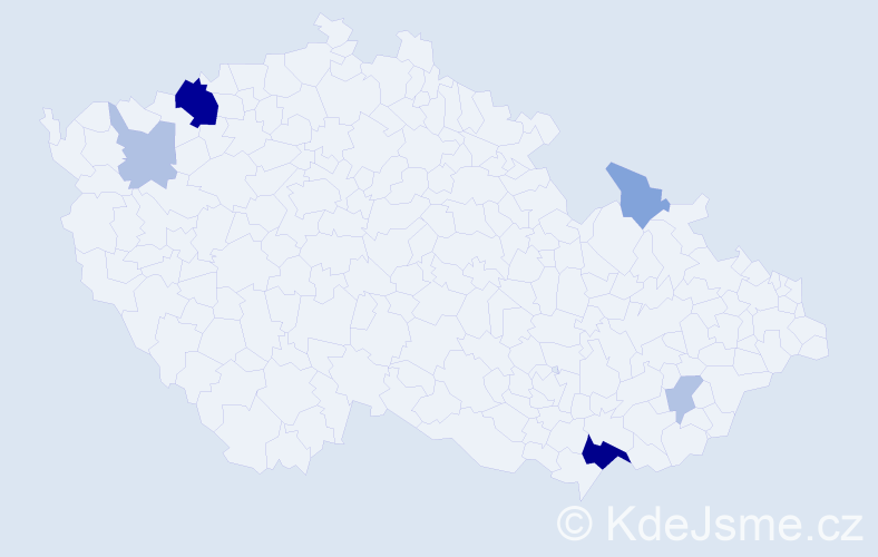 Příjmení: 'Kordulíková', počet výskytů 16 v celé ČR