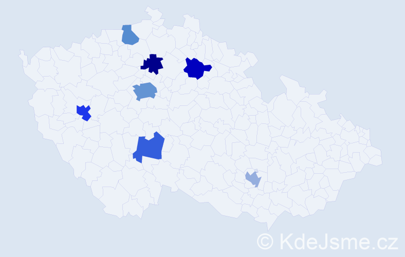 Příjmení: 'Zakharuk', počet výskytů 13 v celé ČR