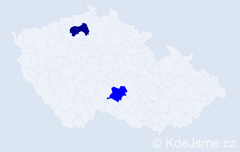 Příjmení: 'Fereje', počet výskytů 5 v celé ČR