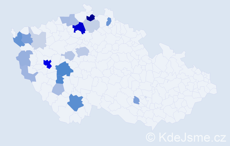 Příjmení: 'Kýčková', počet výskytů 72 v celé ČR