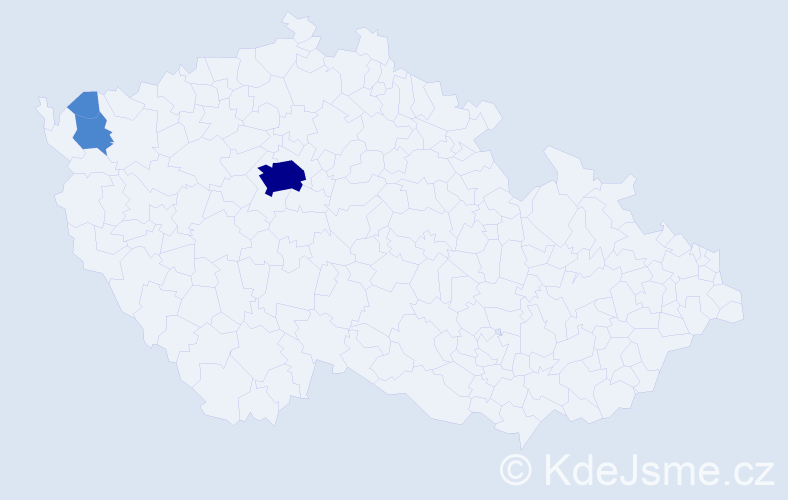 Příjmení: 'Vokr', počet výskytů 5 v celé ČR