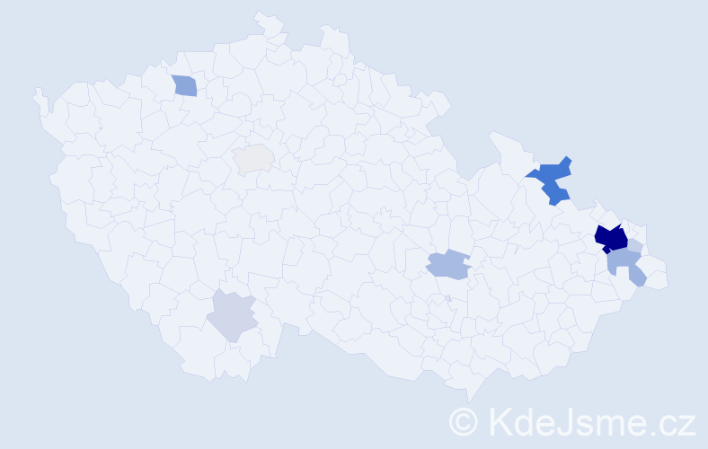 Příjmení: 'Mandoková', počet výskytů 38 v celé ČR