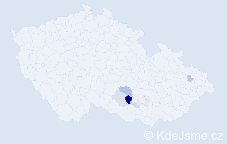 Příjmení: 'Bábuňková', počet výskytů 19 v celé ČR