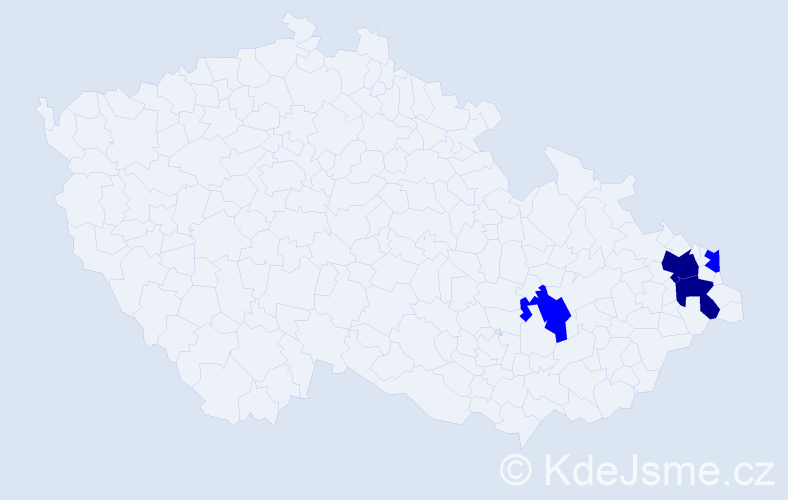 Příjmení: 'Teprová', počet výskytů 14 v celé ČR