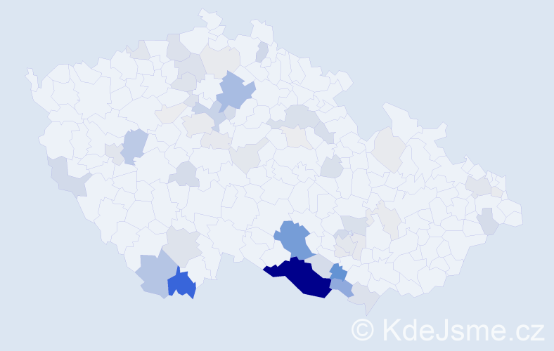 Příjmení: 'Auerová', počet výskytů 178 v celé ČR