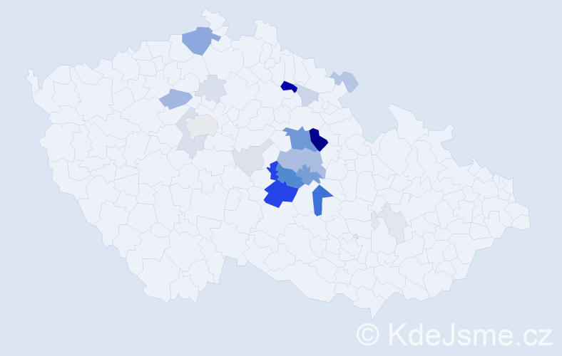 Příjmení: 'Vopršal', počet výskytů 85 v celé ČR
