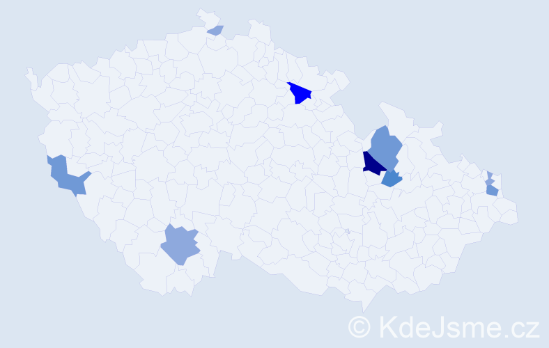 Příjmení: 'Kramar', počet výskytů 22 v celé ČR