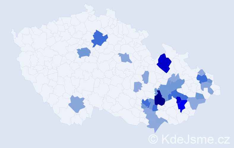 Příjmení: 'Zehnalová', počet výskytů 97 v celé ČR
