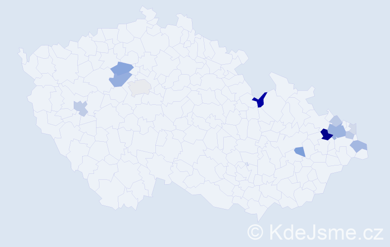 Příjmení: 'Pinčák', počet výskytů 35 v celé ČR