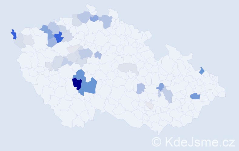 Příjmení: 'Hantáková', počet výskytů 106 v celé ČR