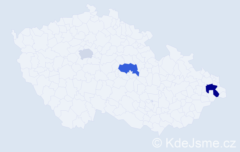 Příjmení: 'Pálenič', počet výskytů 4 v celé ČR