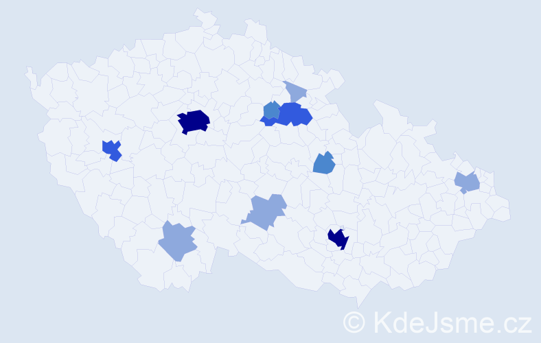 Příjmení: 'Dlabáček', počet výskytů 24 v celé ČR