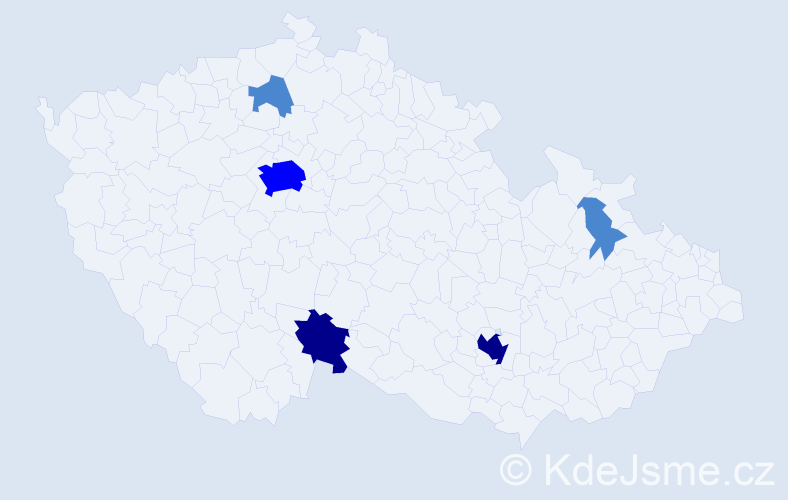 Příjmení: 'Vistak', počet výskytů 10 v celé ČR