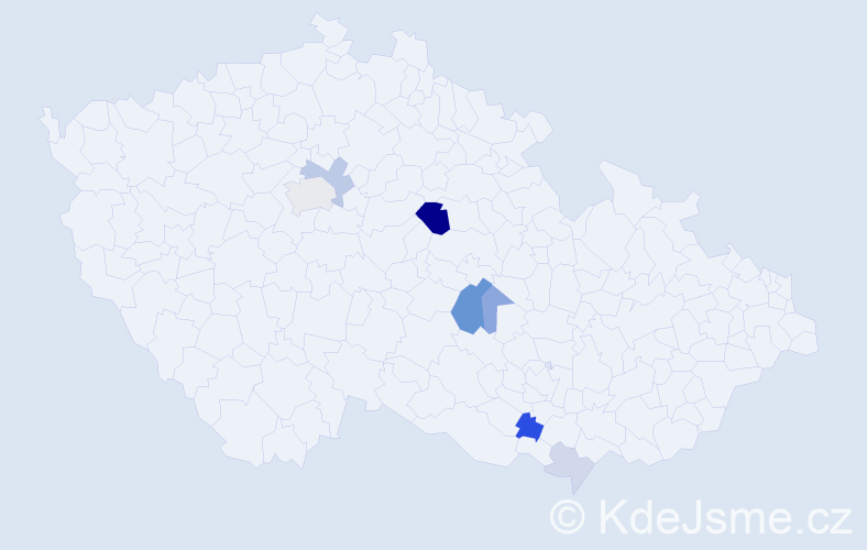 Příjmení: 'Pitka', počet výskytů 19 v celé ČR