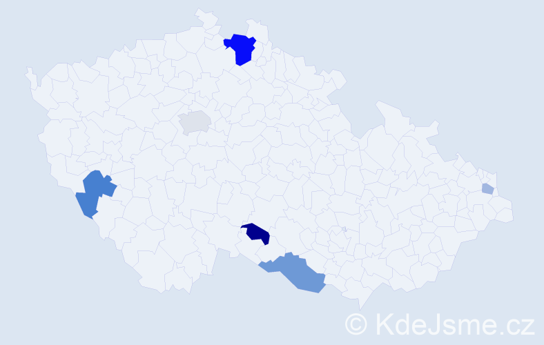 Příjmení: 'Nuderová', počet výskytů 14 v celé ČR