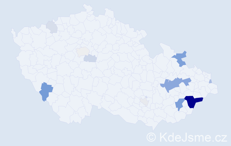 Příjmení: 'Katrušák', počet výskytů 40 v celé ČR