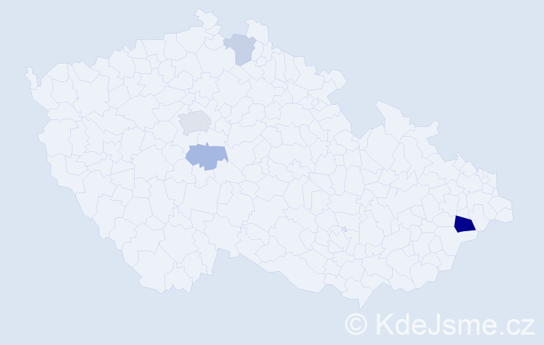 Příjmení: 'Kejhar', počet výskytů 9 v celé ČR