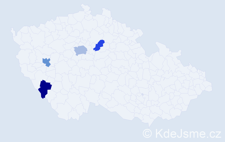 Příjmení: 'Kušteinová', počet výskytů 8 v celé ČR